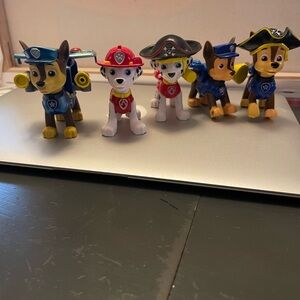Paw Patrol Pups Action Figures Chase and Marshall Police Firefighter Dogs